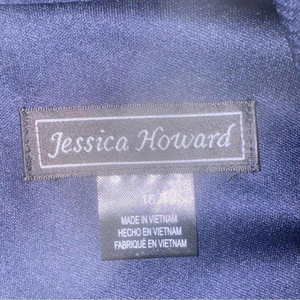 Jessica Howard Navy Blue Mini Dress with White Embroidery - Picture 2 of 5